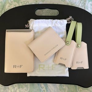 Rodan + Fields LTW branded travel set - 2 luggage tags, passport holder & wallet